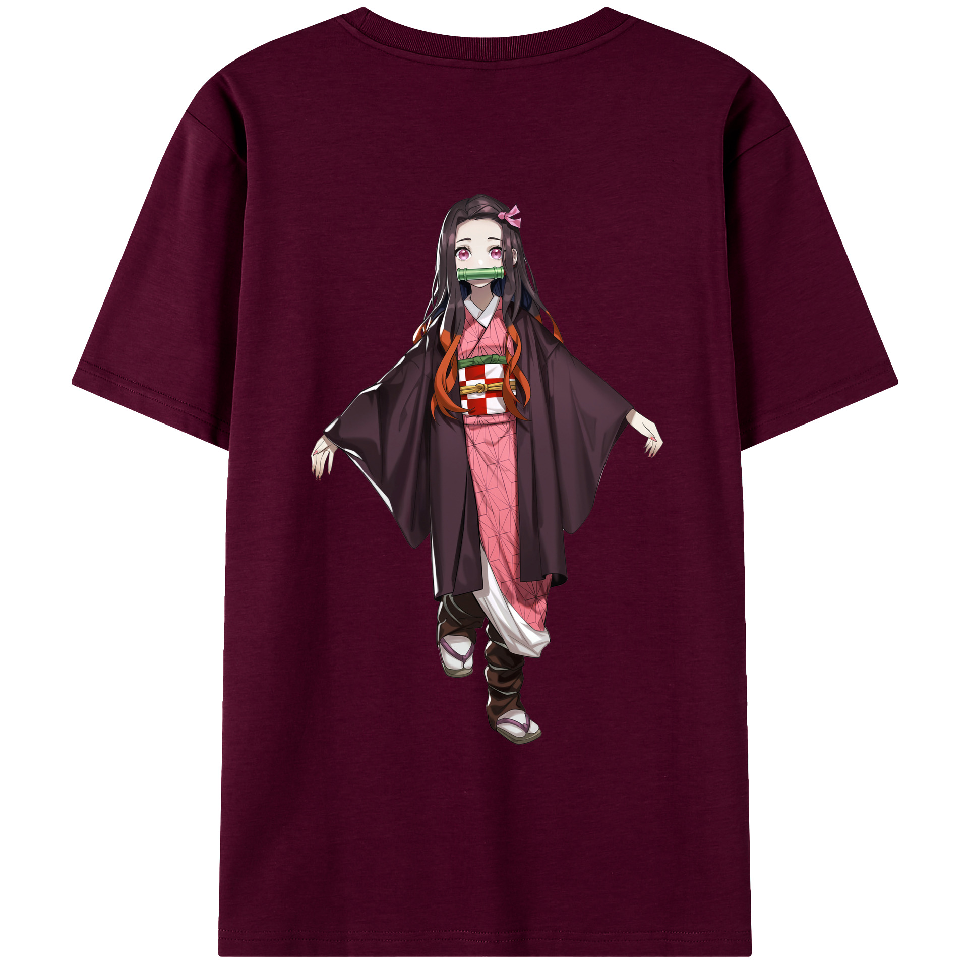 （画像用） 鬼滅の刃（きめつのやいば）竈門 禰󠄀豆子／かまど ねずこ Kamado Nezuko レディース半袖Tシャツ(バックプリント)